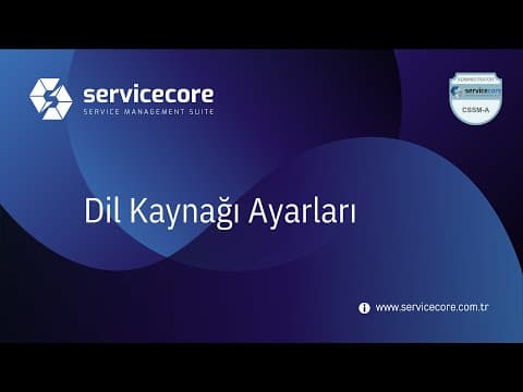 Dil Kaynağı Ayarları